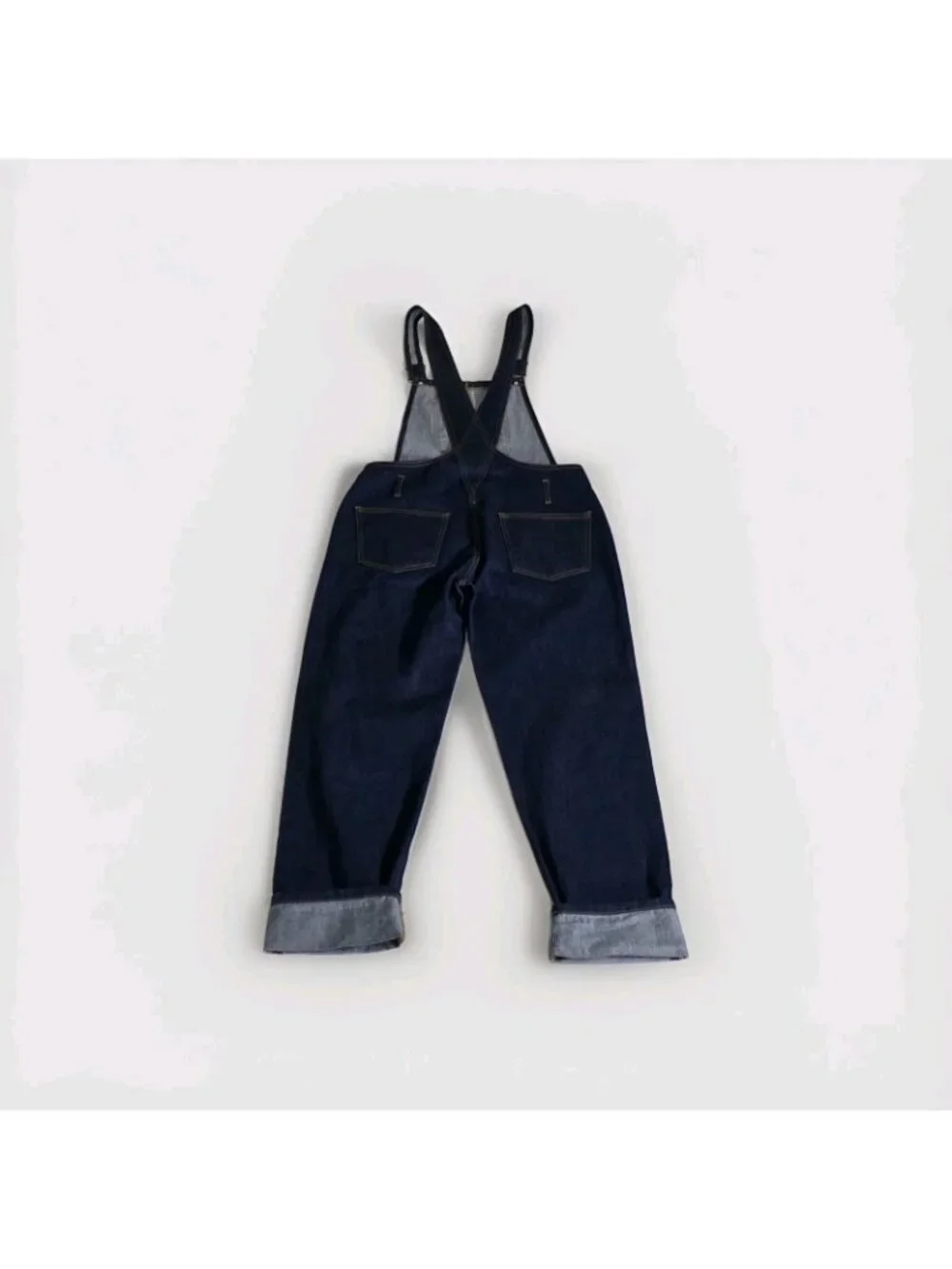 Topshop Moto Selvedge Denim Overalls Womens US 8 Navy Rigid Italy Preppy Grunge - Picture 16 of 16